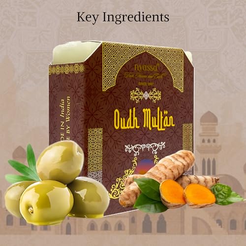 Image of NYASSA Premium Oudh Multan Handmade Natural Bathing Soap-150grm | Shea Butter, Organic Sweet Almond Oil | Oud Fragrance | Moisturizer | Smooth & Soft Skin | All Skin Type