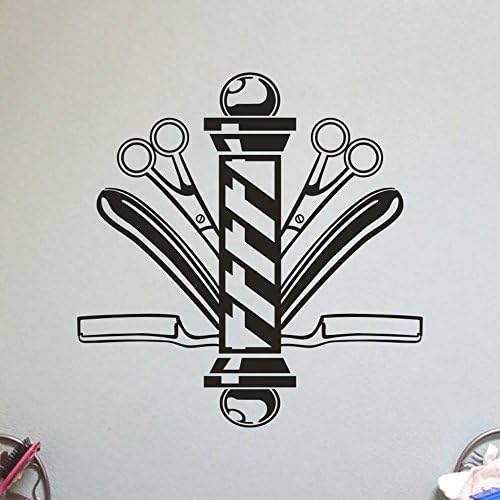 MoharWall Hair Stylish Decal Barber Shop Scissors Decor Hair Nail Salon Signboard Vinyl Wall Art Sticker