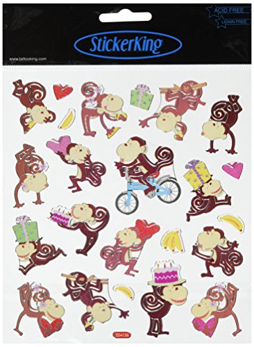Tattoo King Multi-Colored Stickers-Love Monkeys