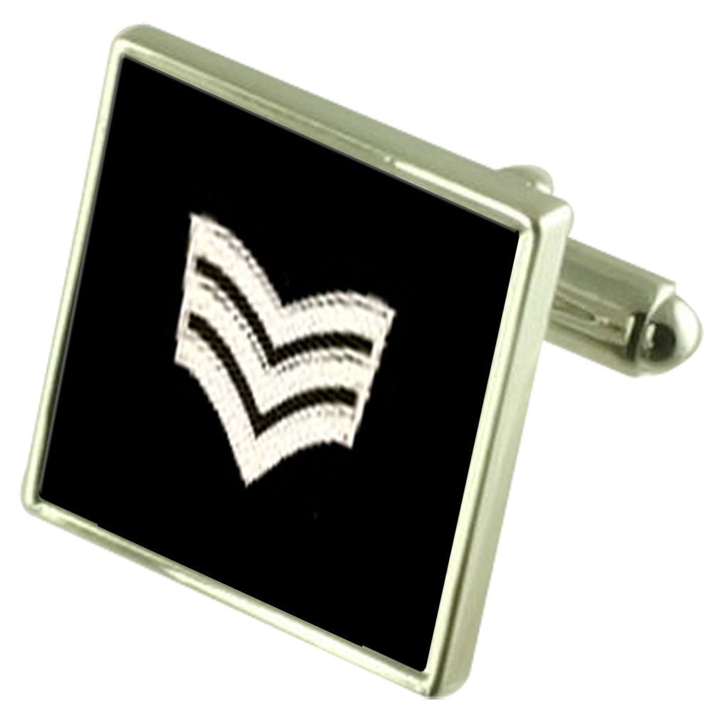 Select Gifts Men's Silver Police Sergeant Cufflinks With Pouch