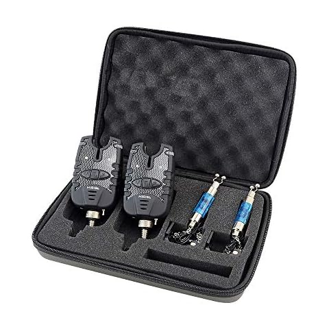 Hirisi Tackle Carp Fishing Bite Alarm and Swinger Set Water Resistant Blue LED Cover