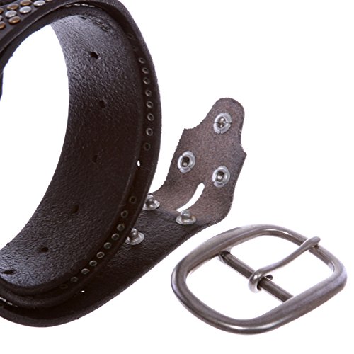 1 1/2" Oval Snap on Perforated Nailhead Studded Cowhide Solid Leather Belt4