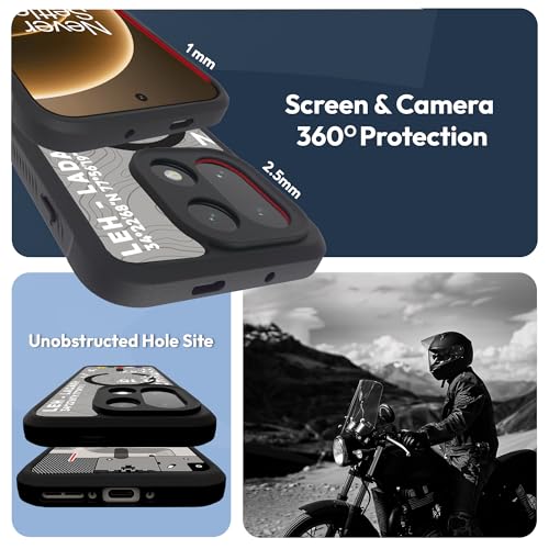 Image of KAPAVER Mag-X Sandstone Back Cover Case Compatible with MagSafe, Magnetic Case for OnePlus 15 (Mag-X Leh-Ladakh Black)