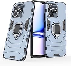 FITSMART Protective Rugged Hybrid Robot Armor Hard Back Cover with Ring Kickstand Case for Realme 15T 5G - Blue