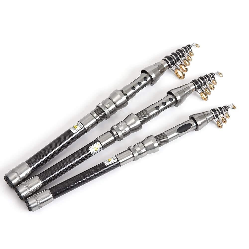 Wędka, Portable Carbon Fiber Telescopic Fishing Rod with Reel Seat Lightweight Travel Fishing Gear Sprzęt wędkarski