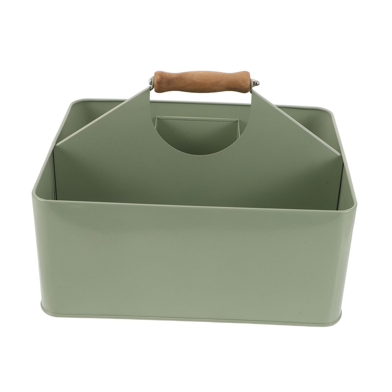 SOIMISS Boîte de Rangement pour Semences de Jardin en Fer Vert avec 4 Compartiments et Poignée, Surface Lisse Résistante la Déformation, pour Rebords de Fenêtres et Petits Espaces