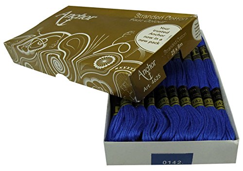 Image of Cross Stitch Hand Embroidery Thread Stranded Cotton Craft Sewing Floss 25 Skeins-Royal Blue