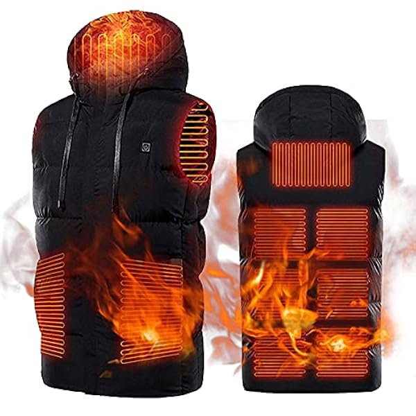 SKYWPOJU Verwarmd vest Unisex elektrische warme gilet lichtgewicht elektrische jas verwarmde kleding power bank niet inbegrepen