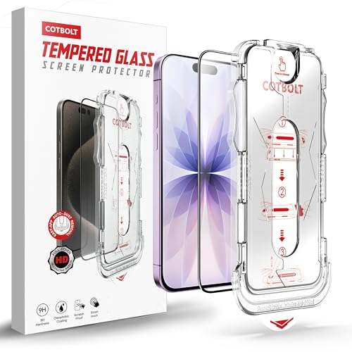 Image of Tempered Glass for iPhone 17 /16 Pro Screen Protector [Military Grade Shatterproof & Longest Durable] Screen Protector iPhone 17 /16 Pro Tempered Glass Full Coverage