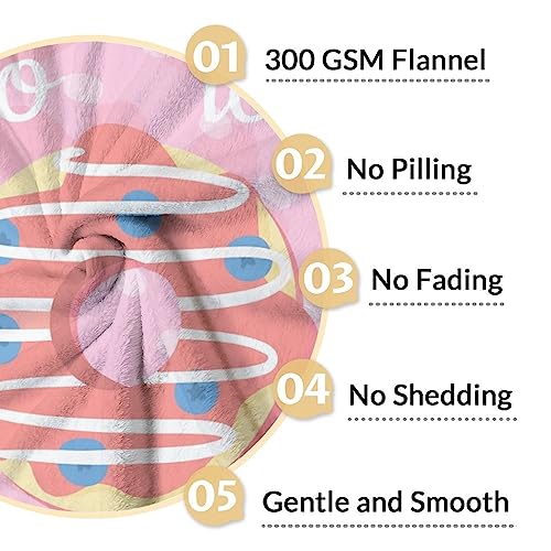 Girls Blanket - 40"x50" Cute Donut Throw Blanket Gifts for Girls - Pink Soft Fuzzy Doughnut Blanket for Couch & Living Room