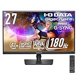 アイ・オー・データ IODATA ゲーミングモニター 27インチ GigaCrysta WQHD 180Hz AHVAパネル ブラック(HDMI×2/DisplayPort/VESA対応/高さ調整/縦横回転/土日サポート/日本メーカー) EX-GDQ271JA
