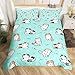 Erosebridal Kids Bedding Set Twin Cute Cat Comforter Cover Kawaii Lovely Pet Bed Sets Animal Themed Duvet Cover Colorful Kitten Bedspread Cover for Girls Boys Home Room Decorations 2 Pieces