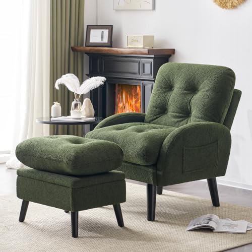 Leather Lounge Esright Mid Century Lounge Chair With Ottoman