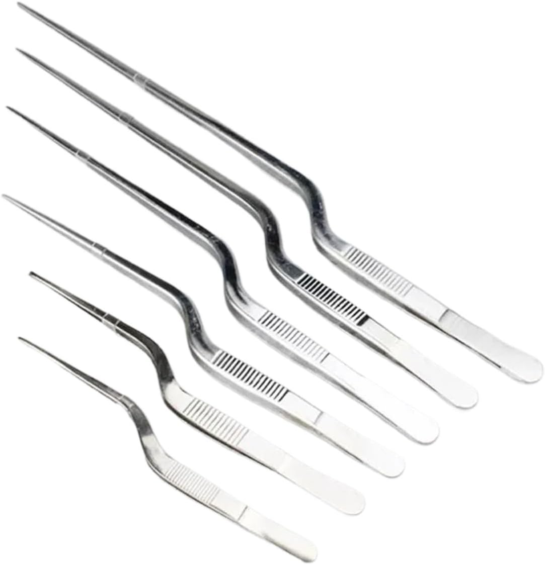 Stainless Steel Spear Curved Tweezers 14/16/20/23/26/30cm Thick Surgical Tweezers for Laboratory (26cm)
