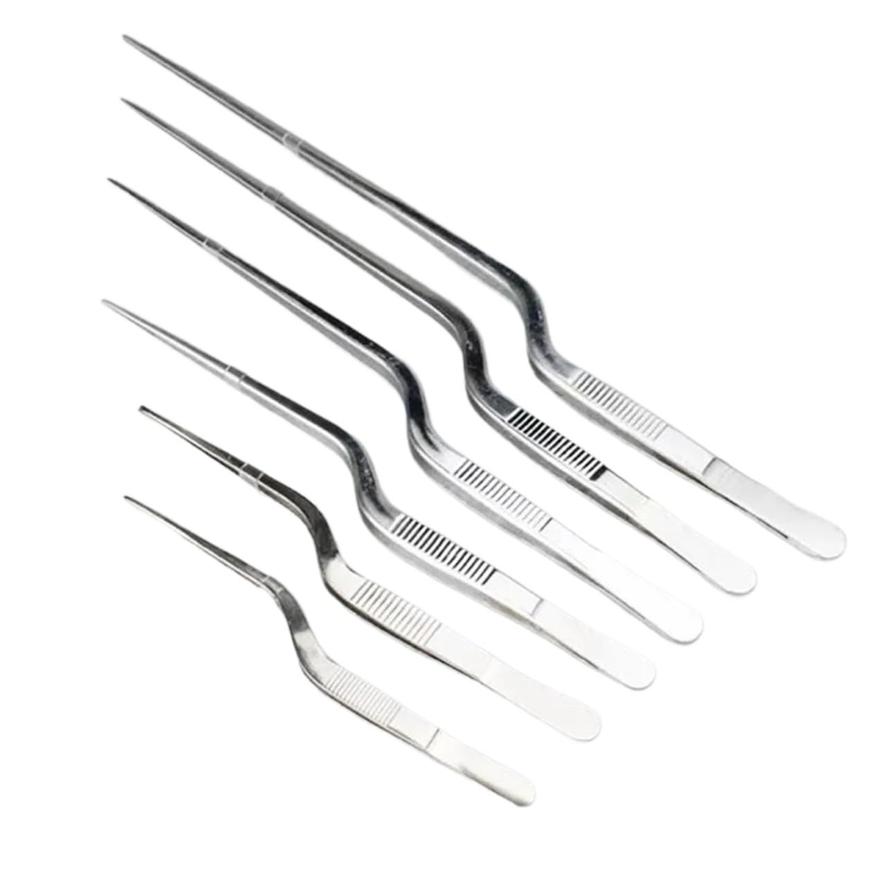 Stainless Steel Spear Shaped Curved Tweezer 14/16/20/23/26/30cm Thicken Surgical Tweezer for Laboratory(26cm)