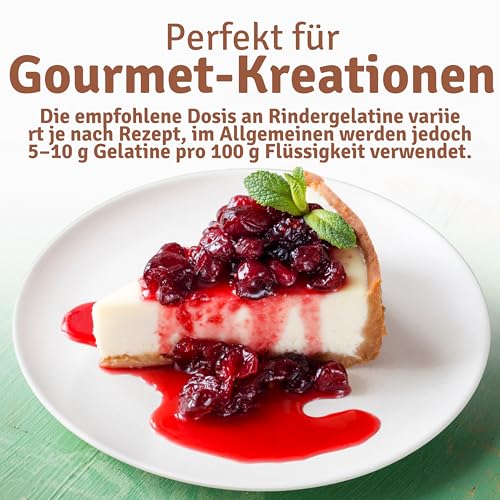 Mr.P Ingredients Rindergelatine Pulver 250g, Premium-Qualität, Bloom 250, Ideal für Desserts Marshmallow, Halal Gelatine Pulver, Zuckerfreie, Glutenfrei, Ohne Gentechnik