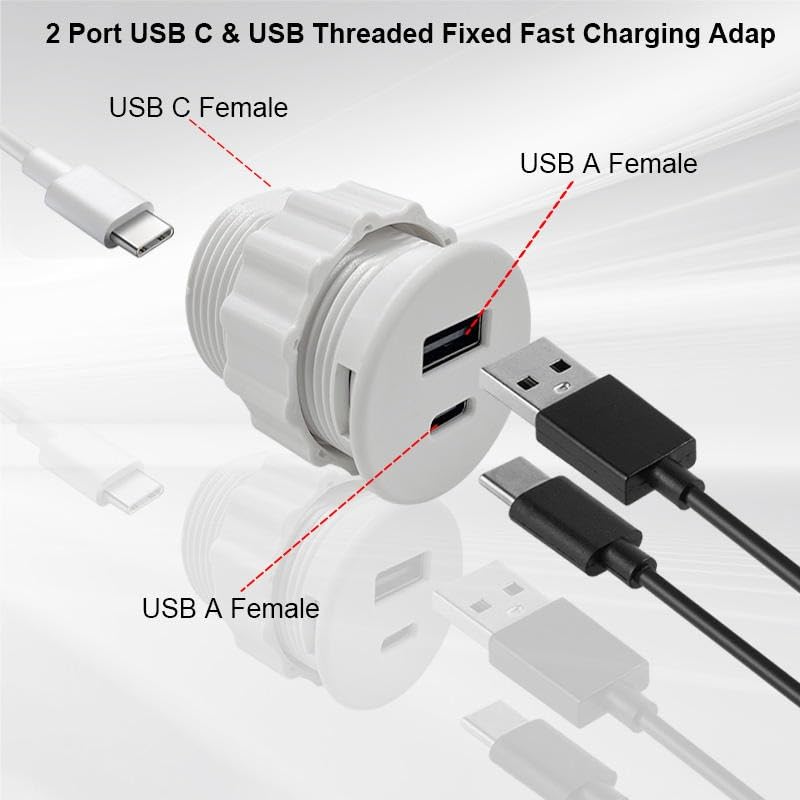 Image of Audiovan Charging Top for Your Home and Office Furniture (White USB Grommet)