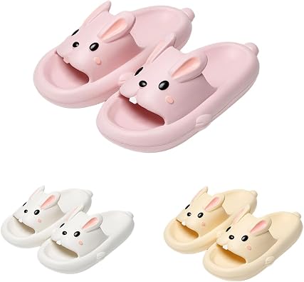 Bunny slippers for women Summer Open Toe rabbit Slippers Shower Sandal Bathroom Comfy House Slide Anti-slip Rabbit Slippers for Indoor and Outdoor