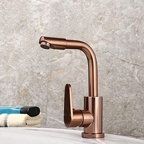 Robinet eau mixte chaud et froid en aluminium or rose pour un réglage thermique précis