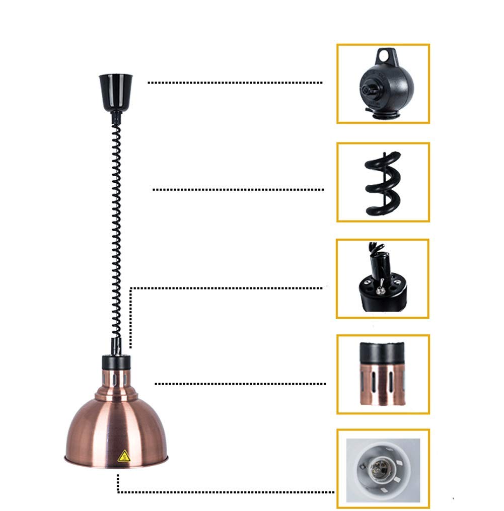 Lampada Scaldavivande, Lampada Riscaldante Retrattile Per Alimenti, Lampada Da Buffet, Forniture Per Ristoranti, Attrezzature Da Cucina Per Hotel, Lampadario A Sospensione Regolabile, Lampadina Da 25