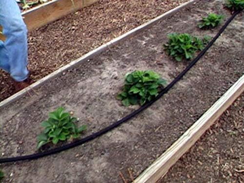 Rocky Mountain Goods Flat Soaker Hose 25 ft - Heavy Duty Double Layer Design - Saves 90% Water - Consistent Drip Throughout Hose - Leakproof Guarantee - Garden/Vegetable Safe