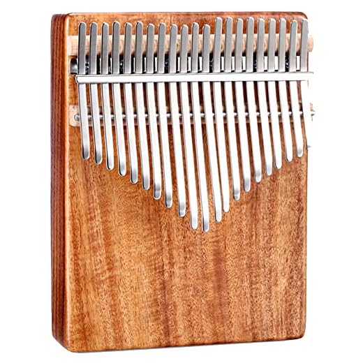 Kalimba 21 Key Thumb Piano, Tillverkat av valnötsträ, Musikinstrument med graverade noter, Musikbok och Stämhammare, Lätt att lära sig för barn Vuxen nybörjare (Color : Wood color)