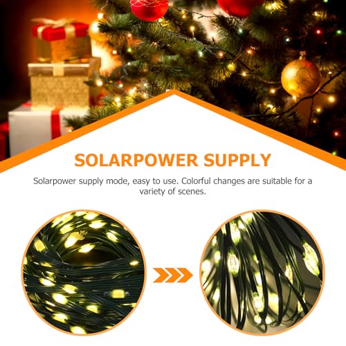 Tira de luces LED solar 4.5v 10m 100led blanca cálida miniatura 3