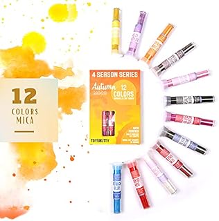 ToysButty Mica Powder 12 Color Pigments Set for Epoxy Resin, Wax Melts. Soap Making Bath Bombs, Candle Art, Lip Gloss, Eye Shadow, Acrylic Paint, for Nails, Autumn Mood in 4 Season Collection