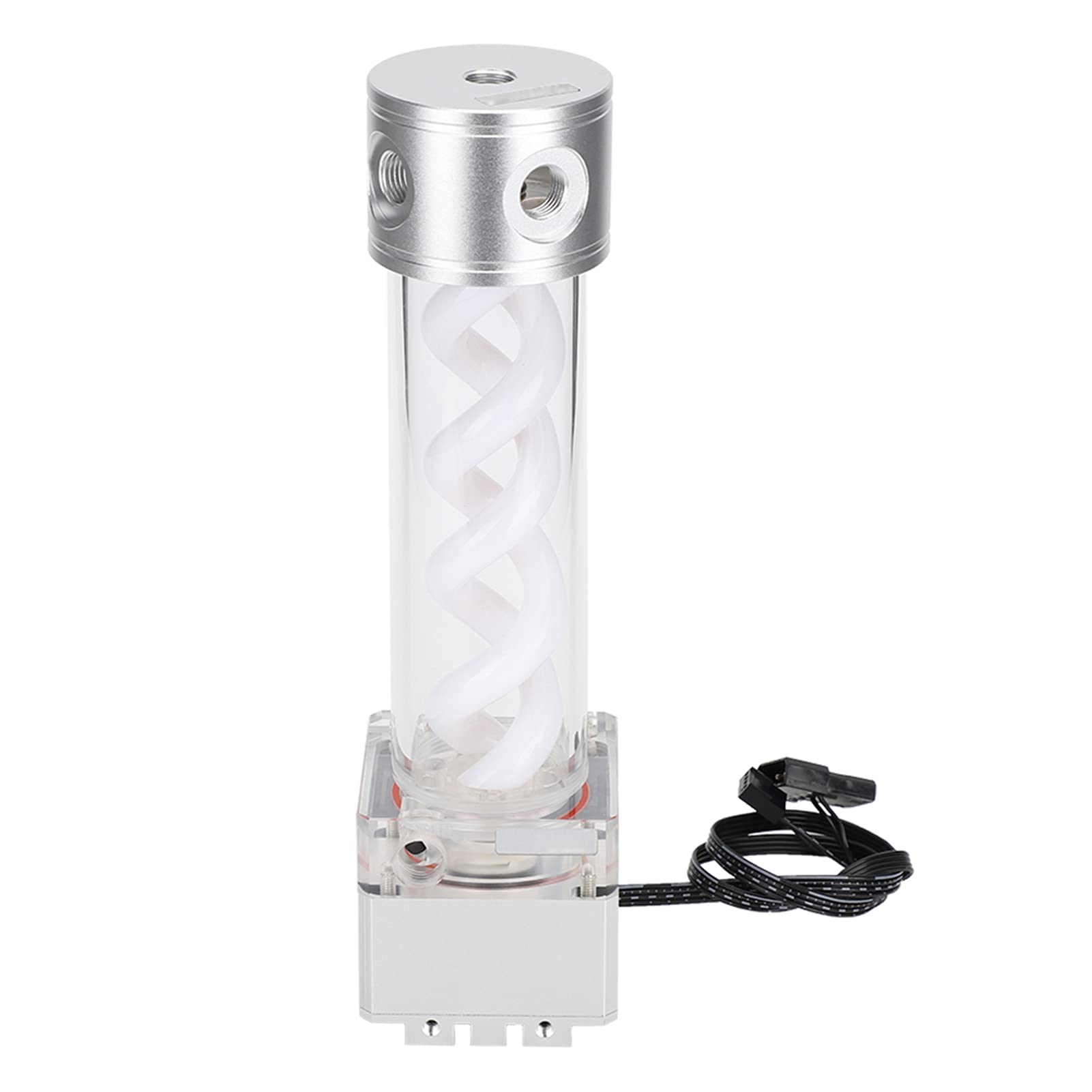 Serbatoio della Pompa di Raffreddamento 'Acqua con Anodo in Alluminio per gli Appassionati di PC Che Costruiscono Sistemi di Raffreddamento Ad Acqua Personalizzati, Po (SILVER)