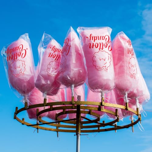 Image of Geyee 500 Pcs Cotton Candy Bags with Ties, 11.8 x 17.7 Inch,Cloud