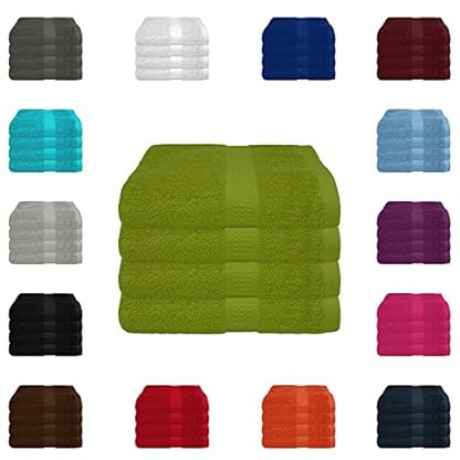 4 TLG. Handtuch-Set in vielen Farben - 4 Handtücher 50x100 cm - Farbe apfelgrün