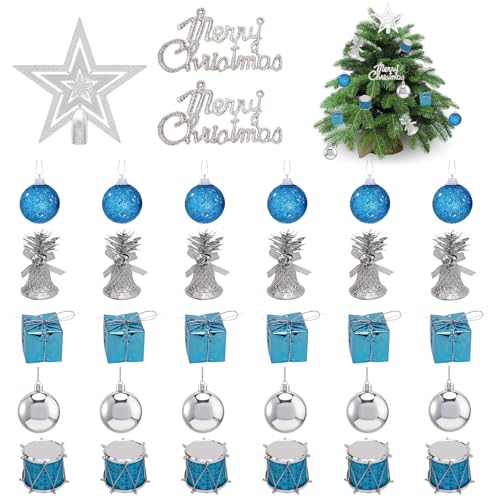 Forbabe Mini Weihnachtskugeln Set 33 Stück Weihnachtsbaum...