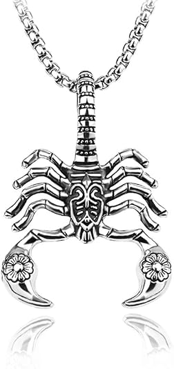 Scorpion Pendant Necklace Punk Stainless Steel Scorpio Zodiac Animal Biker Charm Necklace for Women Men Gothic Jewelry