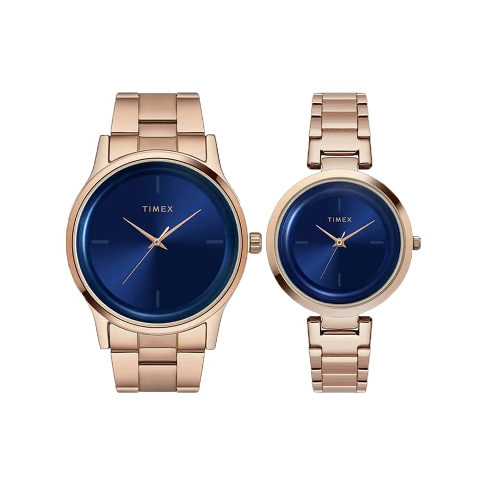 TIMEX Joy of Love Pair Stainless Steel Blue Dial 42 x 35 mm Analog Watch for Men - TW00PR296 (B0BWR8M7HH) Amazon Price History, Amazon Price Tracker