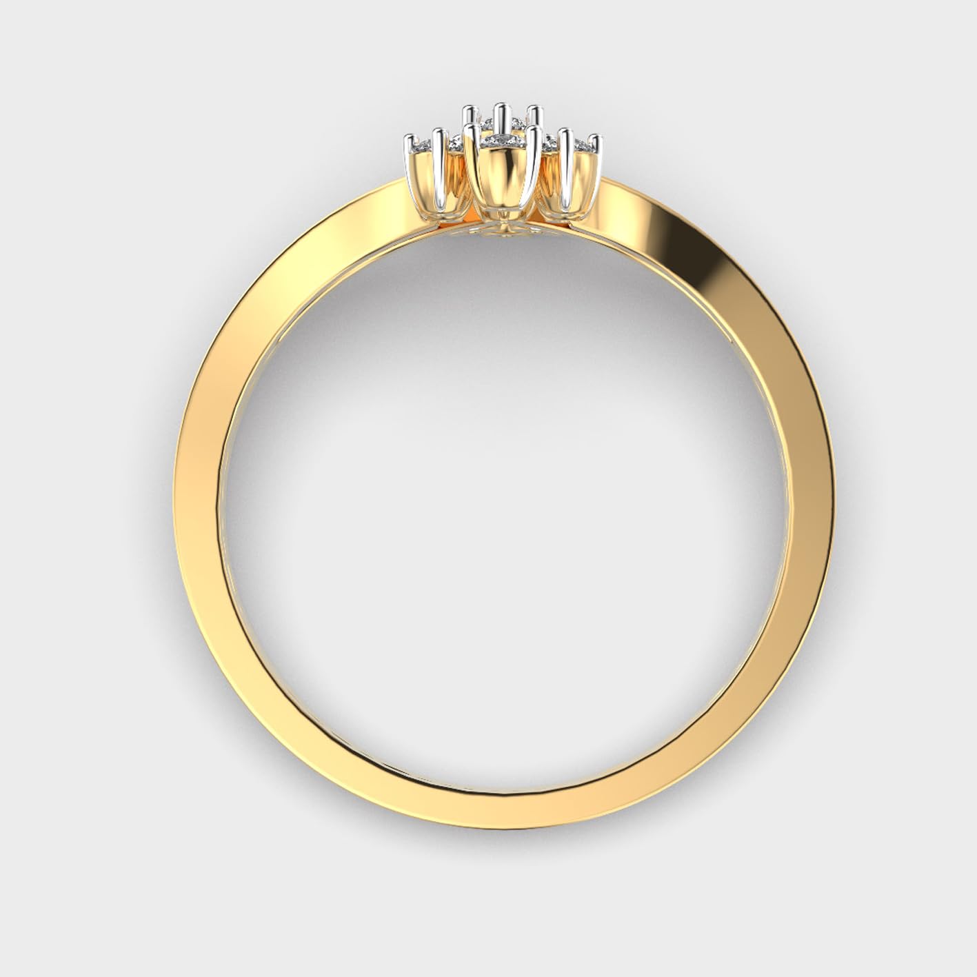 Anello in argento sterling 925 con fantasia floreale | placcato oro | con moissanite, anello di lusso fatto a mano di forma rotonda per donna | LKJR_0067