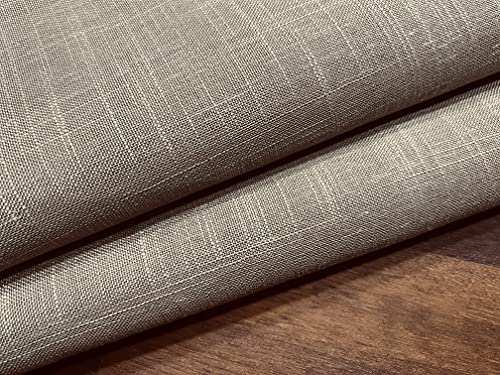 Voilage en tulle organza aspect lin avec base lestée en plomb Taupe Beige 280 cm Extra large (vendu au mètre)