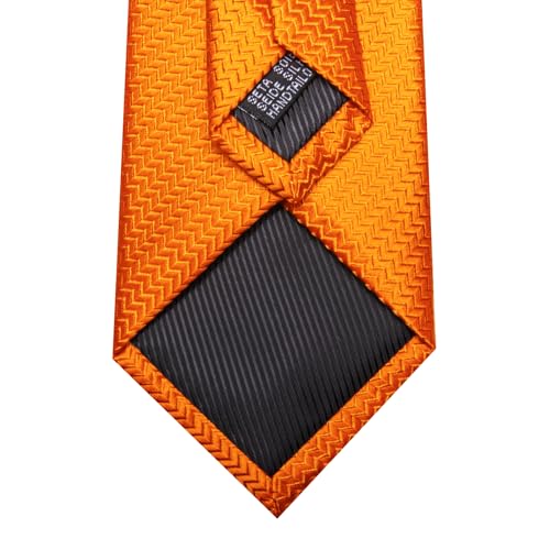 Image of Barry.Wang Plaid Ties Check Mens Necktie Set with Handkerchief Cufflinks Classic Stripe