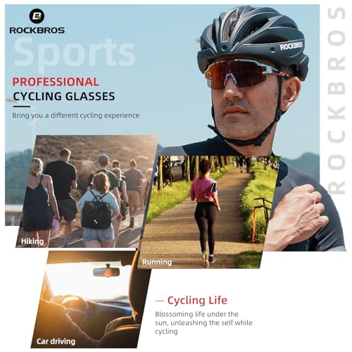Image of ROCKBROS Photochromic Sports Sunglasses Professional Anti Fog - UV400 Goggles with Myopia Frame for Running Cycling Fishing