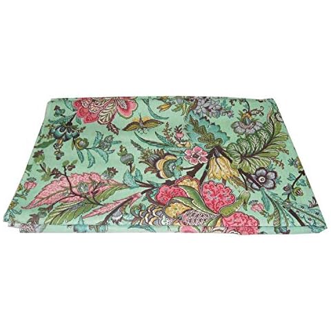 Indian Handmade Printed Fabrics 100% Cotton Runing Dressmaking Sewing Material Fabric 5 Metre Fabric Metres for Sewing Indian Fabric by The Metre Cotton Cover