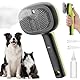 pecute Katzenbürste mit Dampf, Multifunktionale Katze Steamy Brush, Katzenbürste mit Spray Roße Kapazität Wassertank, Dampfbürste Katze Massage Kamm für Langhaar Hunde Katz, Nur Kühler Nebel (Grün)