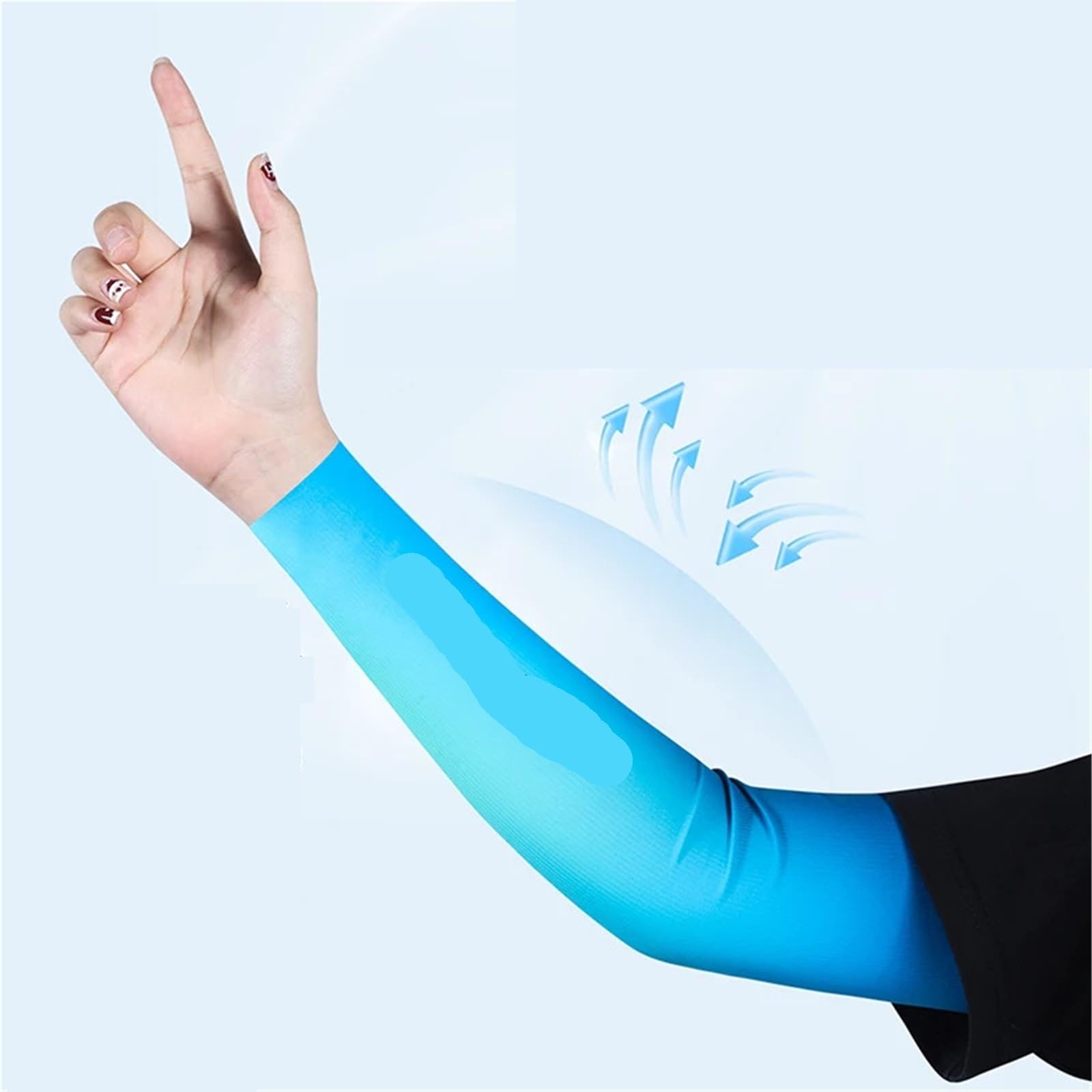 Mangas De Brazo Frescas De Verano Color Degradado Fitness Manga De Protección Solar for Pesca Equipo De Ciclismo De Seda De Hielo Elástico De Secado Rápido