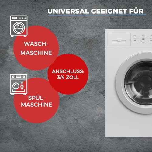 LICHTBLAU Knickfester Edelstahl Aquastopverlängerung I 1,0m I Anschluss 3/4 Zoll Waschmaschine Geschirrspüler I Panzerschlauch Gerade/Gerade inkl. Dichtung I universell verwendbar