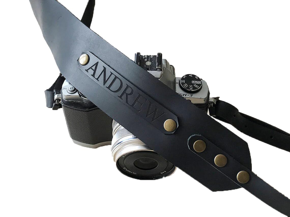 Personalized Camera Strap, Custom Camera Holder, Personalized Leather Harness, Adjustable Single Sling w. Name Tag, Photographer Gift