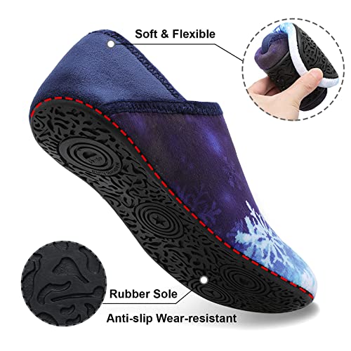 Image of Fires Womens Mens Slippers with Rubber Sole Soft-Lightweight House Slipper Socks Around House Shoes Non Slip Indoor /Outdoor