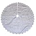 Kurt Adler 48" Silver Hand Embroidery Treeskirt