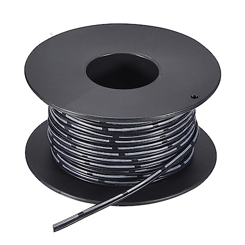MECCANIXITY 22AWG Silicone Ribbon Cable 2Pin 22 Gauge Flat Cable Flexible Silicone Wire 15m/50ft Black Stranded Tinned Copper Wire for Model Plane, Model Car, Electric Appliance