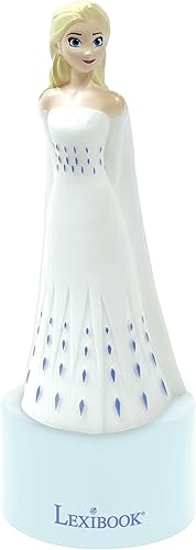 Lexibook Congelado, luz nocturna y altavoz para habitación infantil, cambio de color, luz suave, funciona con pilas, azulblanco, NS01FZ