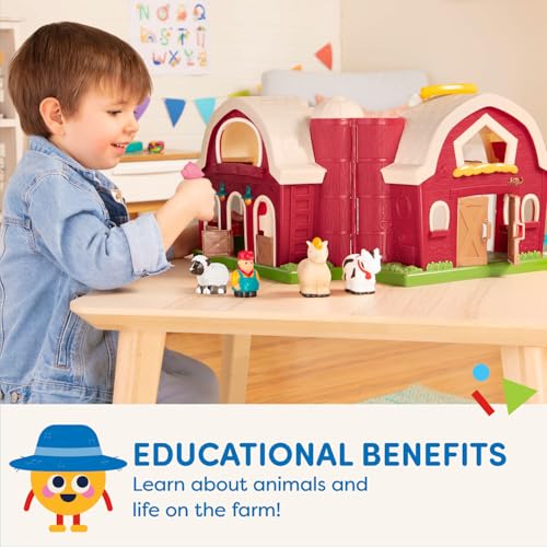 Image of Battat- Big Red Barn, Animal Farm Playset - Learning Toy for Toddlers - Large Farm Playset (13.5 inch x 9 inchx 12 inch) - 18 Months +