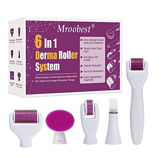 Derma Roller, Rodillo Agujas, Microneedle Derma Roller, Sistema de microagujas 6 en 1 por para reducir arrugas, puntos oscuros, cicatrices, celulitis, estrías para usar en cara, ojos, cuerpo