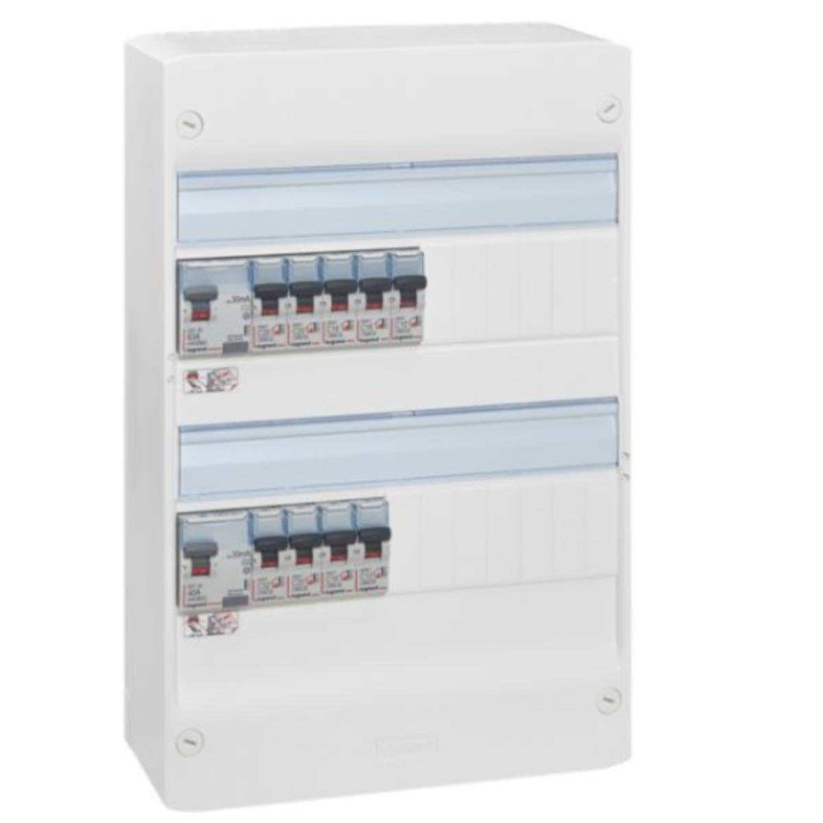 LEGRAND - Tableau Électrique Pré-​équipé 2 Rangées Drivia - Equipé de Disjoncteurs et Interrupteurs Différentiels - Pour Logement T3 - Fabriqué En France - Blanc
